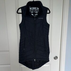 Columbia Black Quilted Long Vest